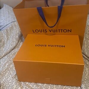Louis Vuitton empty magnetic box with shopping bag